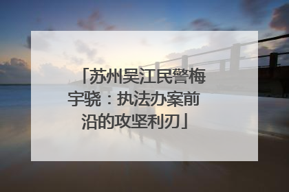 苏州吴江民警梅宇骁：执法办案前沿的攻坚利刃