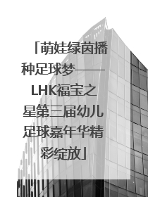 萌娃绿茵播种足球梦——LHK福宝之星第三届幼儿足球嘉年华精彩绽放