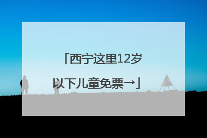 西宁这里12岁以下儿童免票→