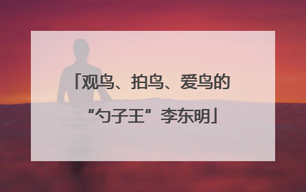 观鸟、拍鸟、爱鸟的“勺子王”李东明