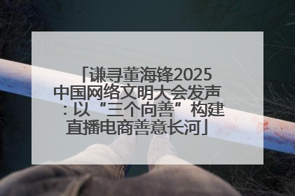 谦寻董海锋2025中国网络文明大会发声：以“三个向善”构建直播电商善意长河