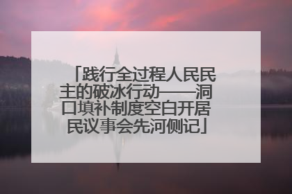 践行全过程人民民主的破冰行动——洞口填补制度空白开居民议事会先河侧记