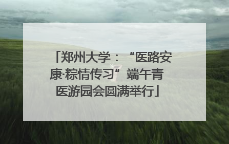 郑州大学：“医路安康·粽情传习”端午青医游园会圆满举行