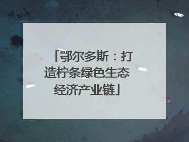 鄂尔多斯：打造柠条绿色生态经济产业链