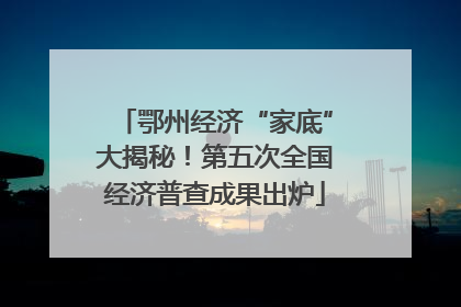 鄂州经济“家底”大揭秘！第五次全国经济普查成果出炉