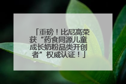 重磅！比尼高荣获“药食同源儿童成长奶粉品类开创者”权威认证！
