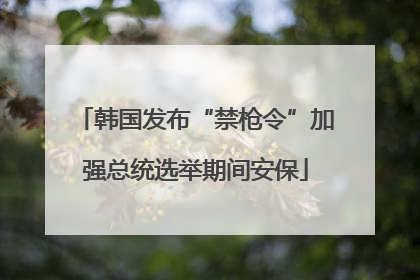 韩国发布“禁枪令”加强总统选举期间安保