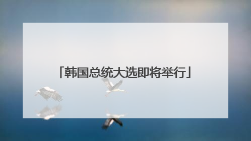 韩国总统大选即将举行