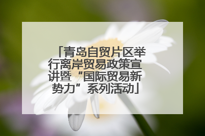青岛自贸片区举行离岸贸易政策宣讲暨“国际贸易新势力”系列活动