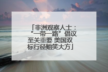 非洲观察人士：“一带一路”倡议至关重要 美国双标行径贻笑大方