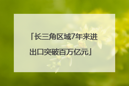 长三角区域7年来进出口突破百万亿元
