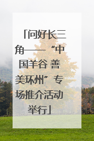 问好长三角——“中国羊谷 善美环州”专场推介活动举行