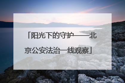 阳光下的守护——北京公安法治一线观察
