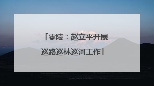 零陵：赵立平开展巡路巡林巡河工作