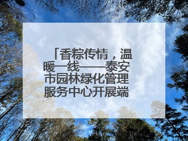香粽传情，温暖一线——泰安市园林绿化管理服务中心开展端午节慰问活动