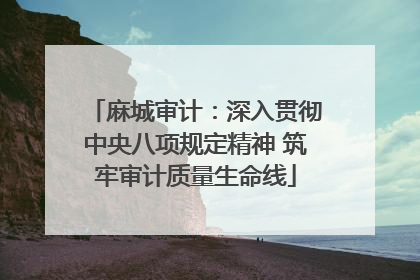 麻城审计：深入贯彻中央八项规定精神 筑牢审计质量生命线
