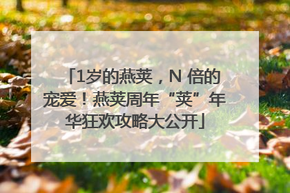 1岁的燕荚，N 倍的宠爱！燕荚周年“荚”年华狂欢攻略大公开