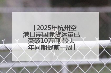 2025年杭州空港口岸国际货运量已突破10万吨 较去年同期提前一周