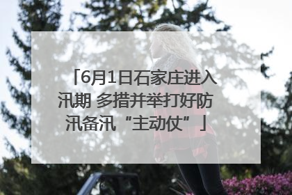 6月1日石家庄进入汛期 多措并举打好防汛备汛“主动仗”